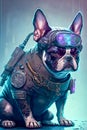 Steampunk bulldog with glasses