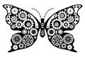 Steampunk butterfly. Fantastic insect in vintage style for tattoo, sticker, print and decorations.
