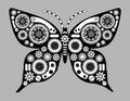 Steampunk butterfly. Fantastic insect in vintage style for tattoo, sticker, print and decorations.