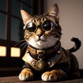 Steampunk Cat with sunglasses from the turn of the century