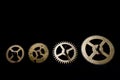Steampunk Clock Cogs on Black Background Royalty Free Stock Photo