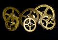 Steampunk Clock Cogs on Black Background Royalty Free Stock Photo