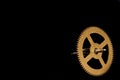 Steampunk Clock Cogs on Black Background Royalty Free Stock Photo