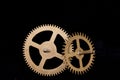 Steampunk Clock Cogs on Black Background Royalty Free Stock Photo