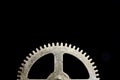 Steampunk Clock Cogs on Black Background Royalty Free Stock Photo