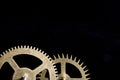 Steampunk Clock Cogs on Black Background Royalty Free Stock Photo