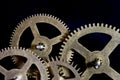 Steampunk Clock Cogs on Black Background