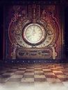 Steampunk clock in a vintage room