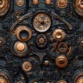 Steampunk clockwork mechanism. AI Generated