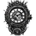 Steampunk clockwork universe. Generative AI. Royalty Free Stock Photo