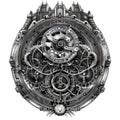 Steampunk clockwork universe. Generative AI. Royalty Free Stock Photo