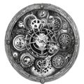Steampunk clockwork universe. Generative AI. Royalty Free Stock Photo