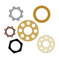 Steampunk colorful  gear wheels for design. Royalty Free Stock Photo