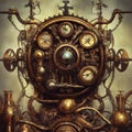 Steampunk Compass Clock Face Royalty Free Stock Photo