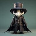 Steampunk Crocodile Vinyl Toy With Plague Doctor Mask - Whimsical And Eerie Collectible