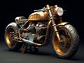 Steampunk custom cafe racer motorcycle built from the original Honda CB750 motorcycle.