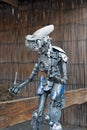 Steampunk decorative statue in the yard of Ark Kovhceg in Ternopil, Ukraine