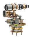 Steampunk telescope. Steel and bronze parts. Royalty Free Stock Photo