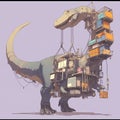 Steampunk Dinosaur: A Vision of History Reimagined Royalty Free Stock Photo