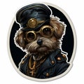 Steampunk Dog Decal Sticker - Unique And Playful Furry Art Design