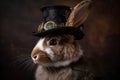 Steampunk Easter rabbit. Generate ai Royalty Free Stock Photo