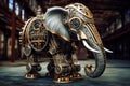 Steampunk elephant. Generate Ai
