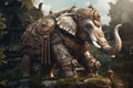 Steampunk elephant steam. Generate Ai