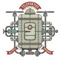 Steampunk fantastic machine for teleportation