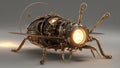 steampunk Firefly Lightning Bug Flashing at Night. This is the actual flash Royalty Free Stock Photo