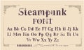 Alphabet steampunk font from gears and mechanical parts Royalty Free Stock Photo