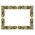 Steampunk frame engawe . Steampunk style. Royalty Free Stock Photo