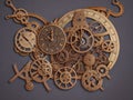 Steampunk gear clock, Generative AI Illustration