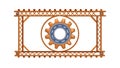 Steampunk Gear Frame Decorative Border Vector, vector design Generative AI Royalty Free Stock Photo