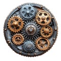 Steampunk Gears Clockwork Mechanism Design Art cog gold dark grey