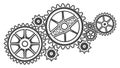 Steampunk Gears and Cogwheels Border Design Vector Illustration, vector design Generative AI Royalty Free Stock Photo