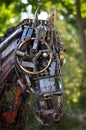 Steampunk gears horse made of metal parts