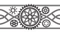 Steampunk Gears Mechanical Border Design, vector design Generative AI Royalty Free Stock Photo