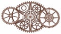 Steampunk Gears Vector Illustration: Intricate Clockwork Mechanism, vector design Generative AI Royalty Free Stock Photo