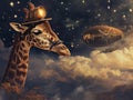 Steampunk giraffe explorer