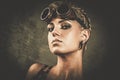 Steampunk girl with googles Royalty Free Stock Photo