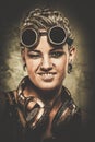 Steampunk girl with googles Royalty Free Stock Photo