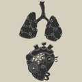 Steampunk heart and lungs