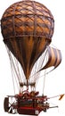 Steampunk Hot Air Balloon, Isolated, Airship