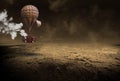 Steampunk Hot Air Balloon, Surreal Airship, Vintage