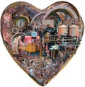 Steampunk Human Heart Machine, Isolated Royalty Free Stock Photo