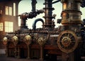 Steampunk Industrial Factory Machine Background Royalty Free Stock Photo