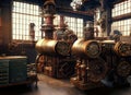 Steampunk Industrial Factory Machine Background Royalty Free Stock Photo