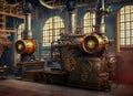 Steampunk Industrial Factory Machine Background