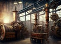 Steampunk Industrial Factory Machine Background Royalty Free Stock Photo