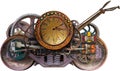 Steampunk Industrial Time Machine Isolated